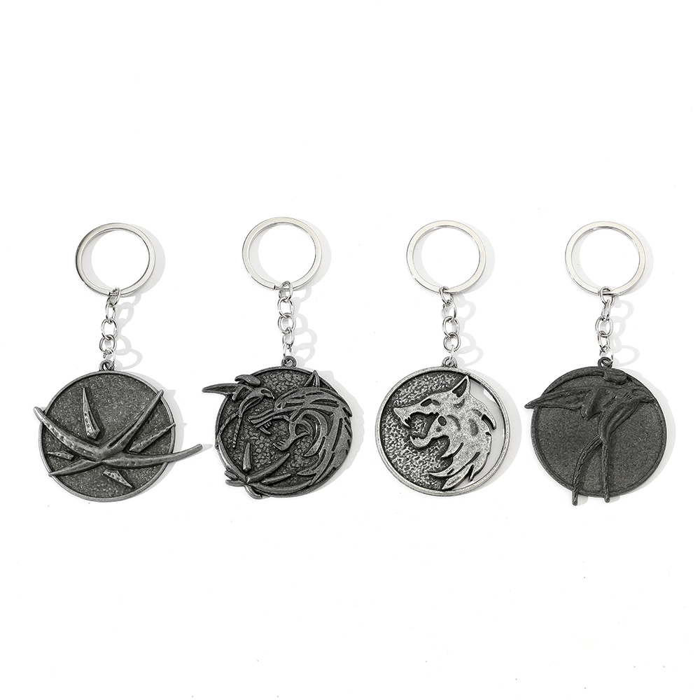Carabiner Keychain - Llavero Vintage con Cabeza de Lobo,