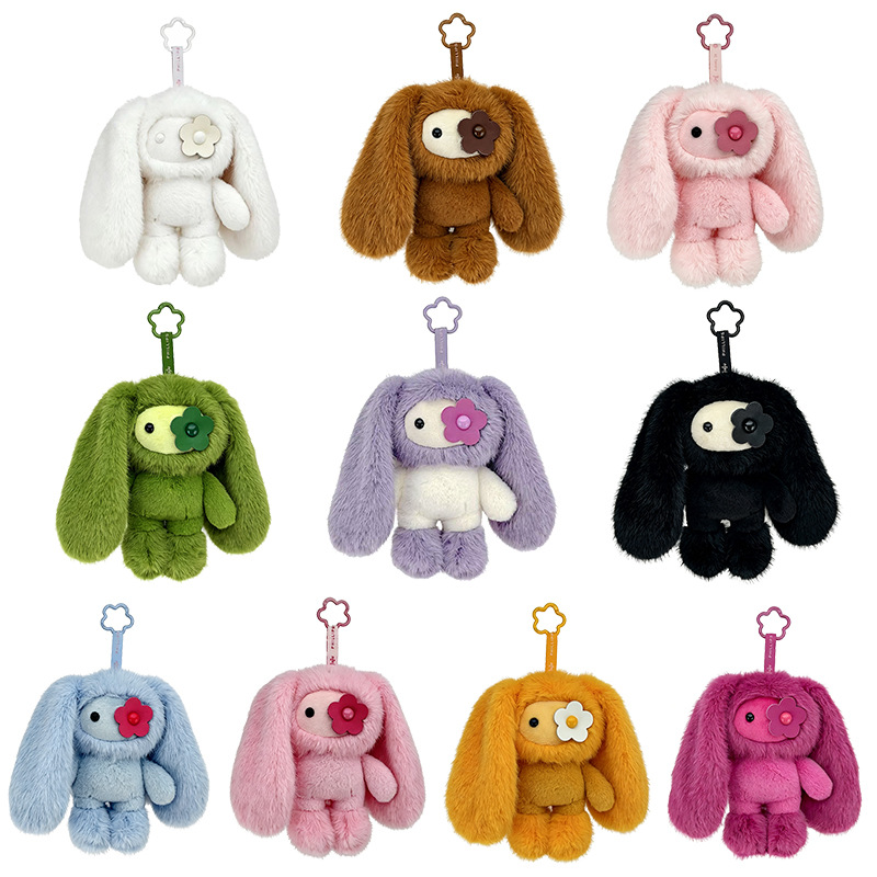 Carabiner Keychain - Lindo Llavero de Peluche de Conejo