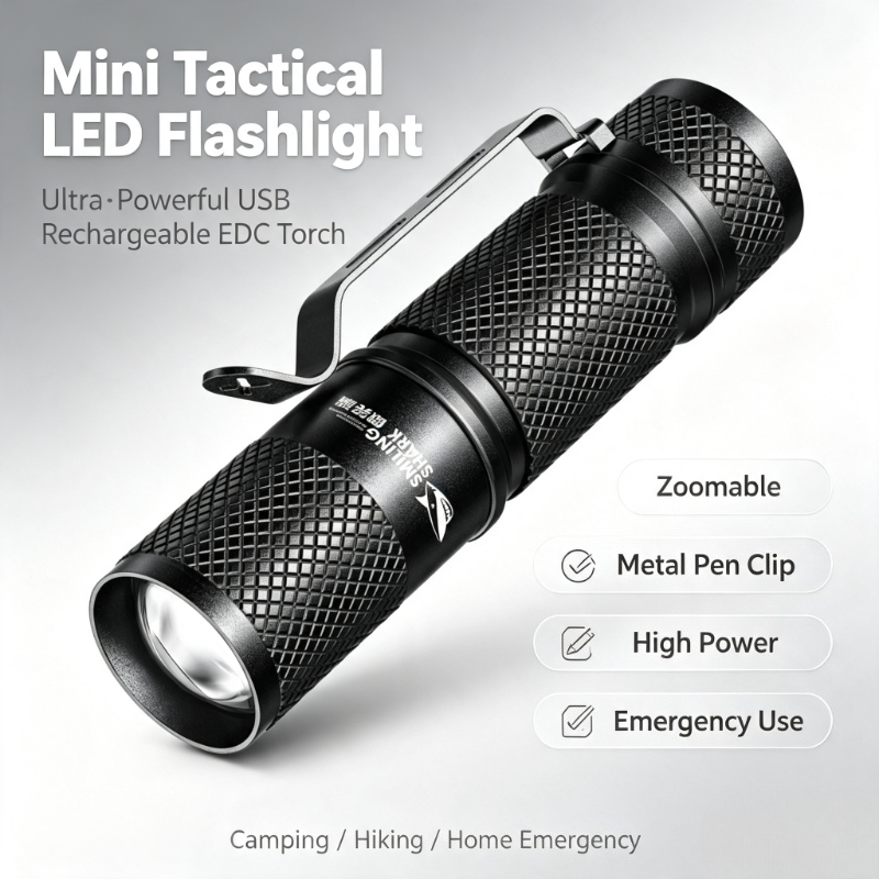Edc Carry Flashlight - SMILING SHARK Mini linterna LED táctica
