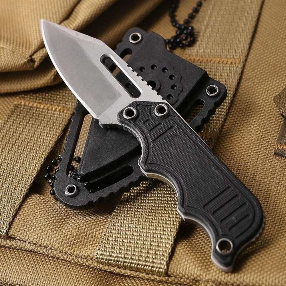 Edc Carry Fixed Blade - Cuchillo de cuello portátil con funda