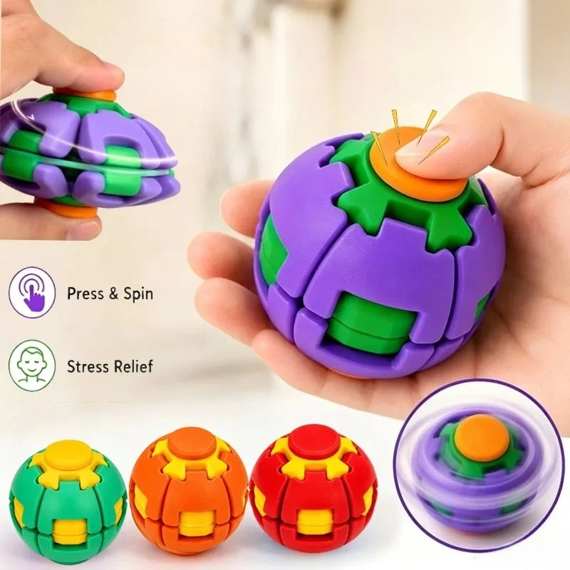 Fidget Spinner Bearing - Bola Giratoria Antiestrés, Juguete Sensorial Colorido