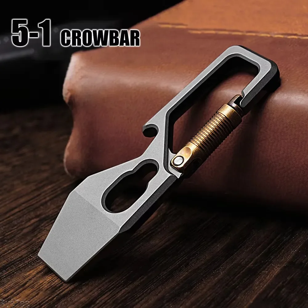 Titanium Pry Bar - Llavero multifunción 6cm 5-1, palanca de